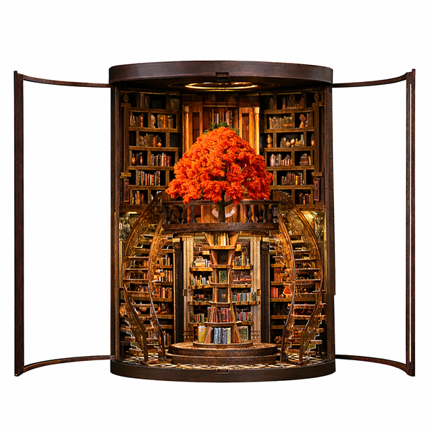 Wisdom Rings Library 3D Wooden Puzzle Gift For Diy Fans Book Reader Birthday Christmas Gift