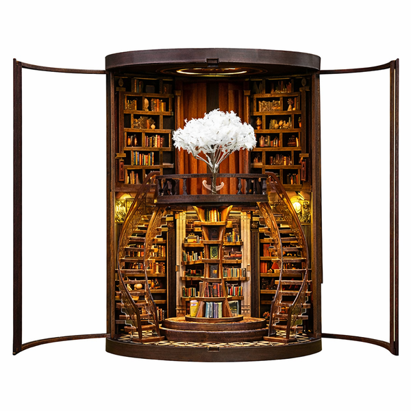 Wisdom Rings Library 3D Wooden Puzzle Gift For Diy Fans Book Reader Birthday Christmas Gift