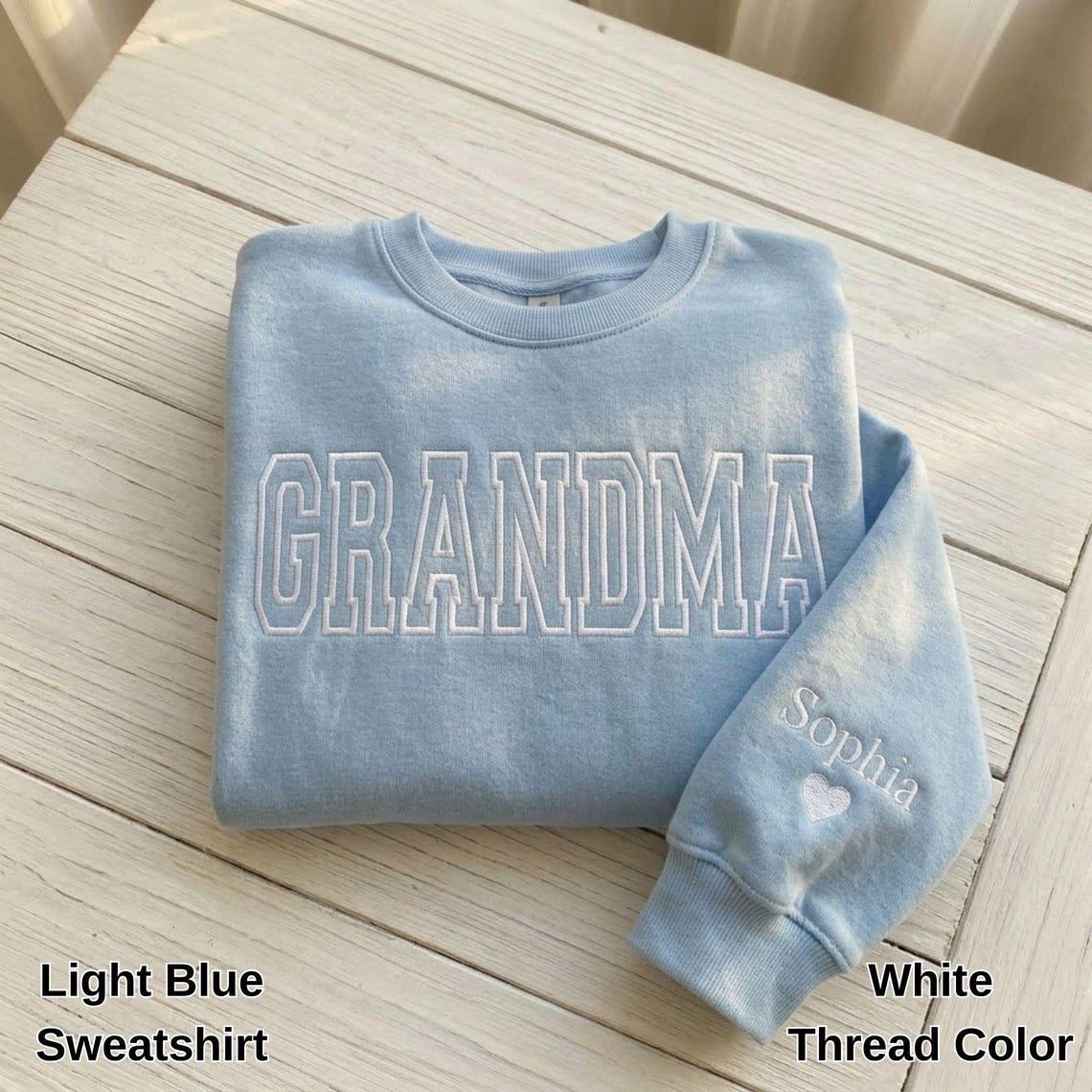 Custom Gigi Mimi Mama Grandma Embroidered Sweatshirt & Hoodie Mothers Day Gifts for Her Personalized Embroidery Grandma Crewneck