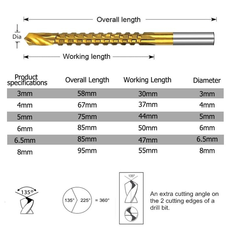 6Pcs Cobalt Twist Drill Tap Combo Set 🔥 Metric 3-8mm Spiral Screw Tap Drill Bits for Metal Drilling & Thread Tapping