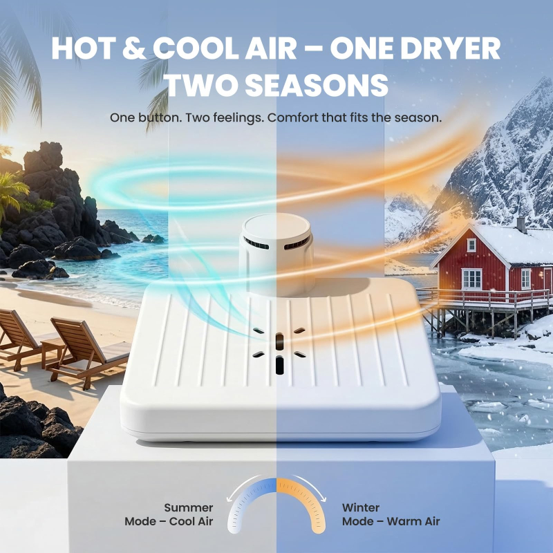 Full Body Dryer after Shower, 960W, Hot and Cool Air, White