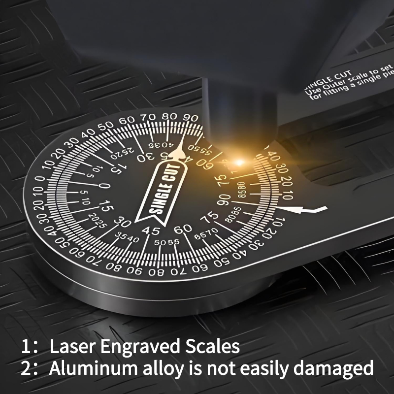 7-Inch Aluminum Miter Saw Protractor | Precision Laser Engraved Scale, Inside & Outside Corner Angle Finder, Professional Measuring Tool for Carpenters, Plumbers & Construction Works
