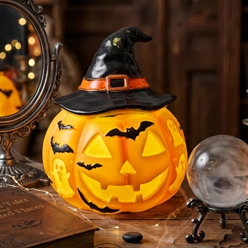 👻Halloween Stained‑Glass Style Table Lamp, USB Powered Pumpkin & Skeleton Desk Light, 4 Designs Available