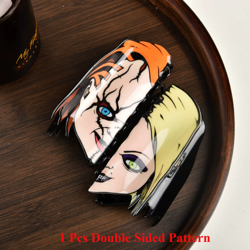🔥BEST SELLER🎃2026 NEW Halloween Party Theme Acrylic Hair Claw Clips💀Spooky Horror Series Trendy Jaw Clips, INS Gothic Hair Accessories for Women Girls Halloween Costume