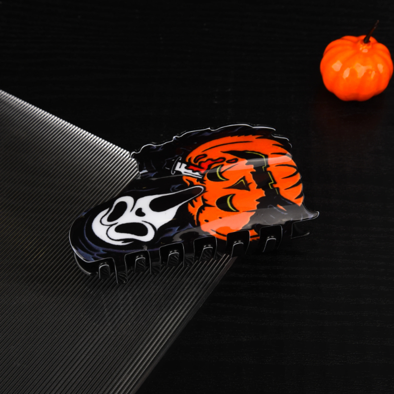 🔥BEST SELLER🎃2026 NEW Halloween Party Theme Acrylic Hair Claw Clips💀Spooky Horror Series Trendy Jaw Clips, INS Gothic Hair Accessories for Women Girls Halloween Costume