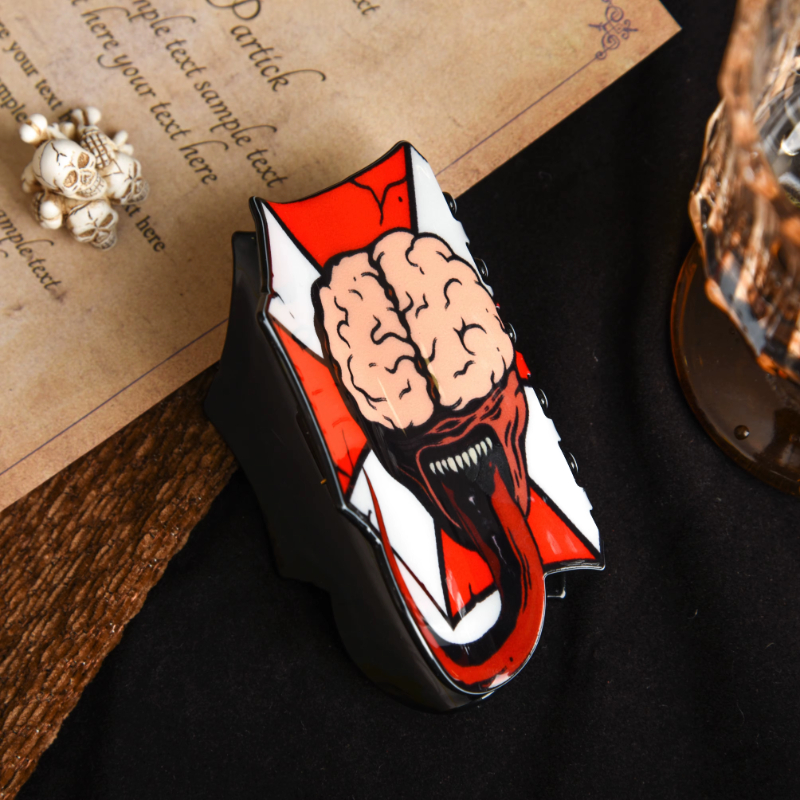 🔥BEST SELLER🎃2026 NEW Halloween Party Theme Acrylic Hair Claw Clips💀Spooky Horror Series Trendy Jaw Clips, INS Gothic Hair Accessories for Women Girls Halloween Costume
