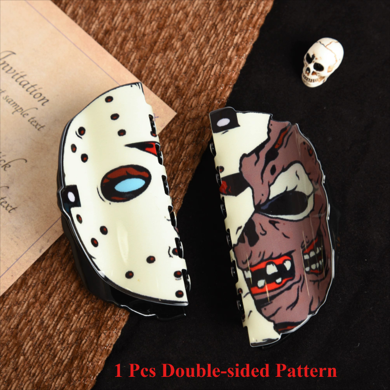 🔥BEST SELLER🎃2026 NEW Halloween Party Theme Acrylic Hair Claw Clips💀Spooky Horror Series Trendy Jaw Clips, INS Gothic Hair Accessories for Women Girls Halloween Costume