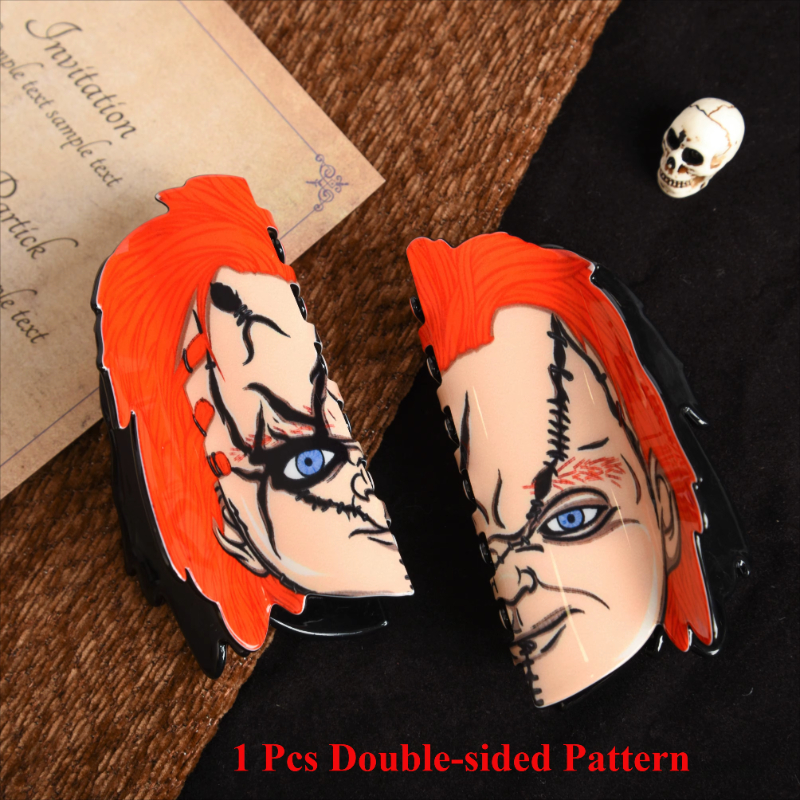 🔥BEST SELLER🎃2026 NEW Halloween Party Theme Acrylic Hair Claw Clips💀Spooky Horror Series Trendy Jaw Clips, INS Gothic Hair Accessories for Women Girls Halloween Costume