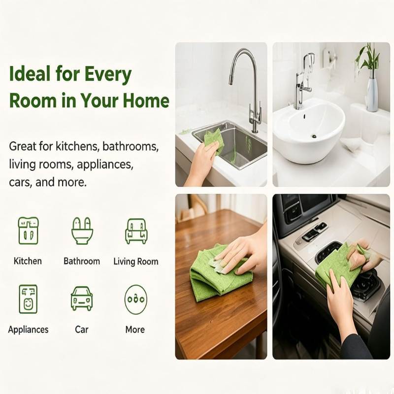 Tearable Microfiber Cleaning Cloth Roll, Reusable Lazy Dish Towels, Super Absorbent Lint‑Free Kitchen Rags for Oil & Furniture