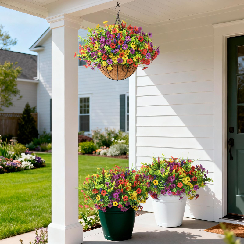 Artificial Silk Fake Flowers 🌺 | Outdoor & Spring Home Decor | Perfect for Halloween Season to Build Spooky Holiday Vibe🎃👻