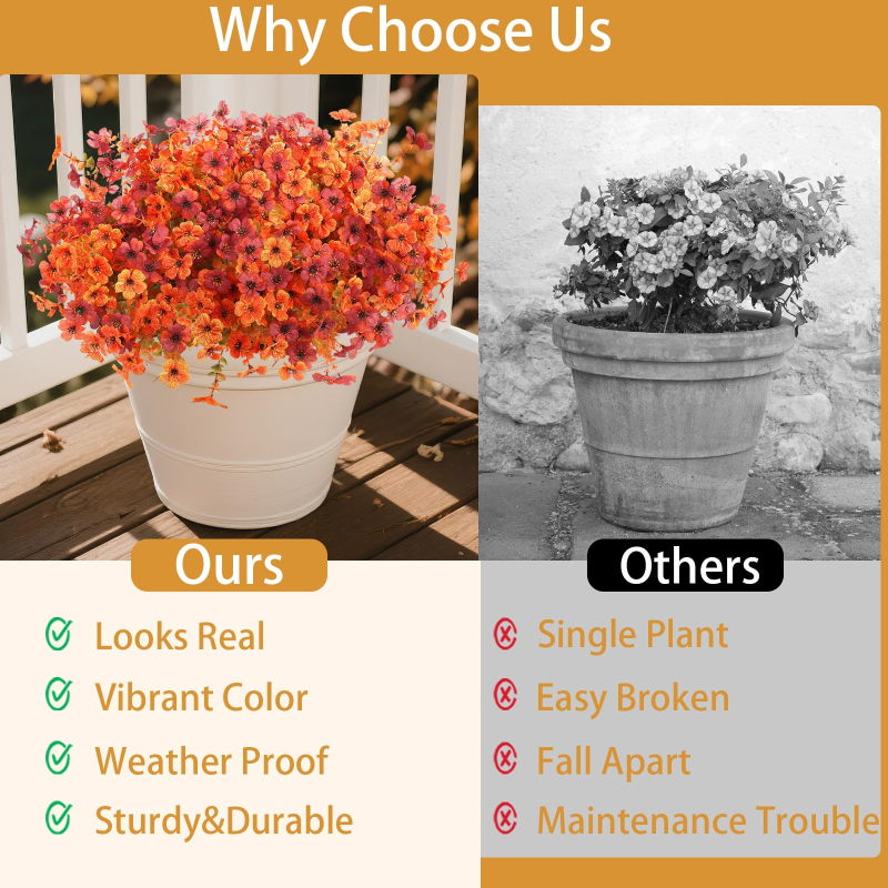 Artificial Silk Fake Flowers 🌺 | Outdoor & Spring Home Decor | Perfect for Halloween Season to Build Spooky Holiday Vibe🎃👻