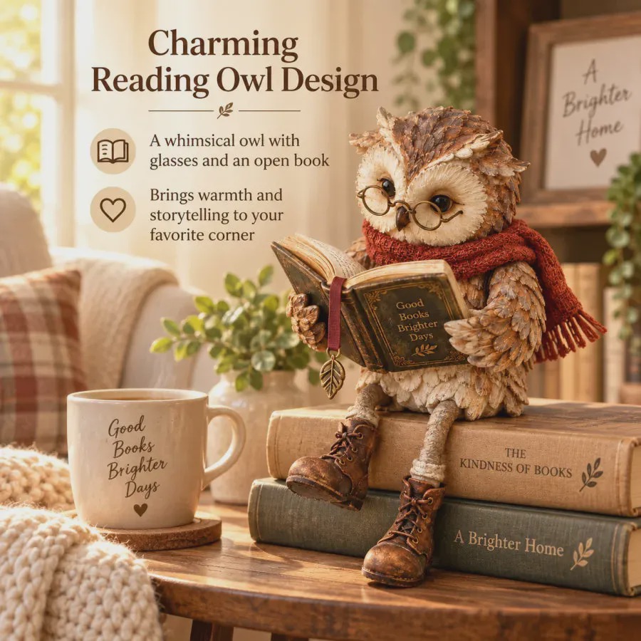 🦉📚 Reading Owl Figurine