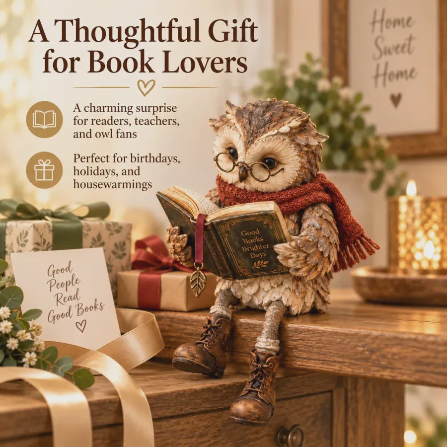 🦉📚 Reading Owl Figurine