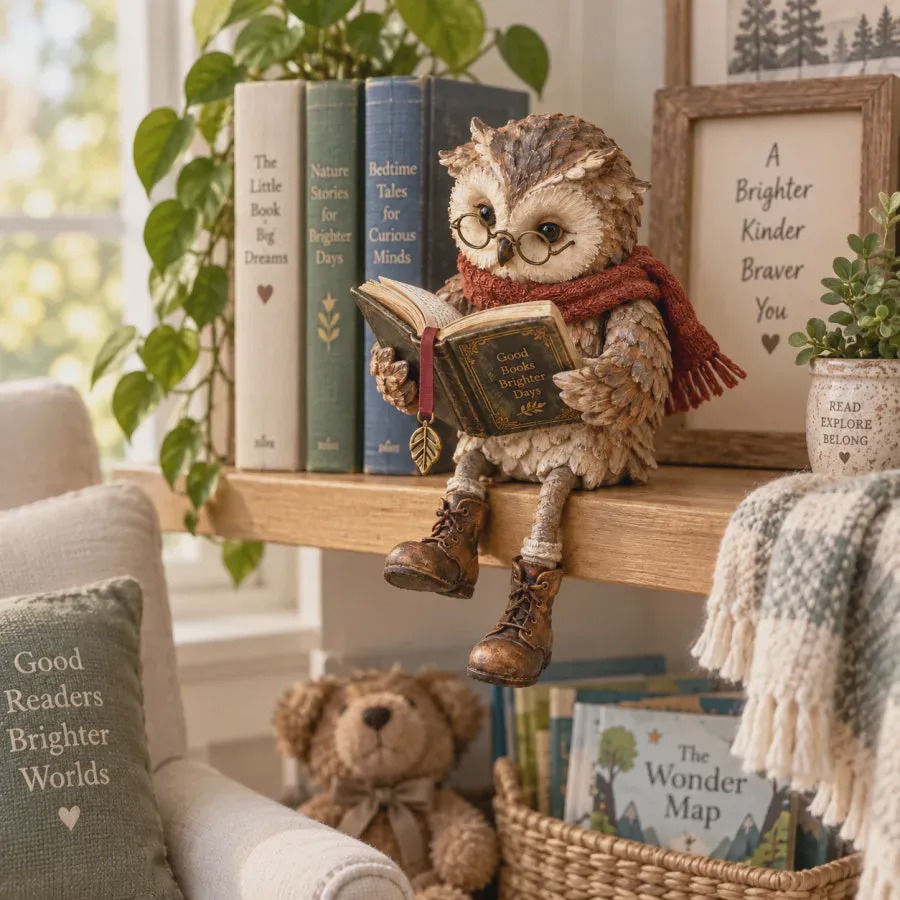 🦉📚 Reading Owl Figurine