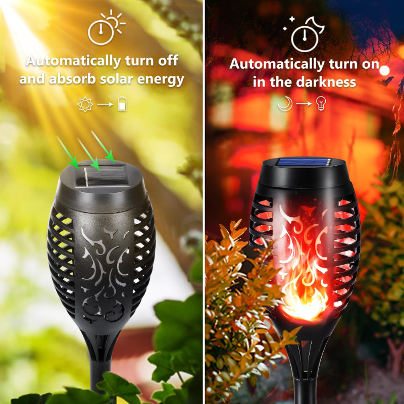 Halloween Outdoor Solar Flickering Flame Torch Lights Waterproof Garden Yard Pathway Decor	SKAZ018