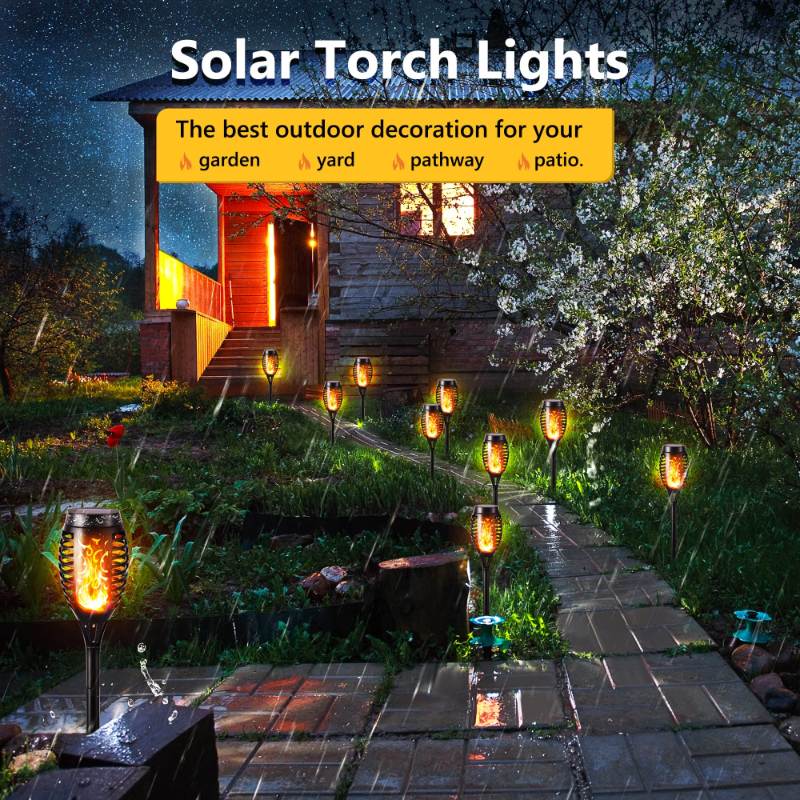 Halloween Outdoor Solar Flickering Flame Torch Lights Waterproof Garden Yard Pathway Decor	SKAZ018