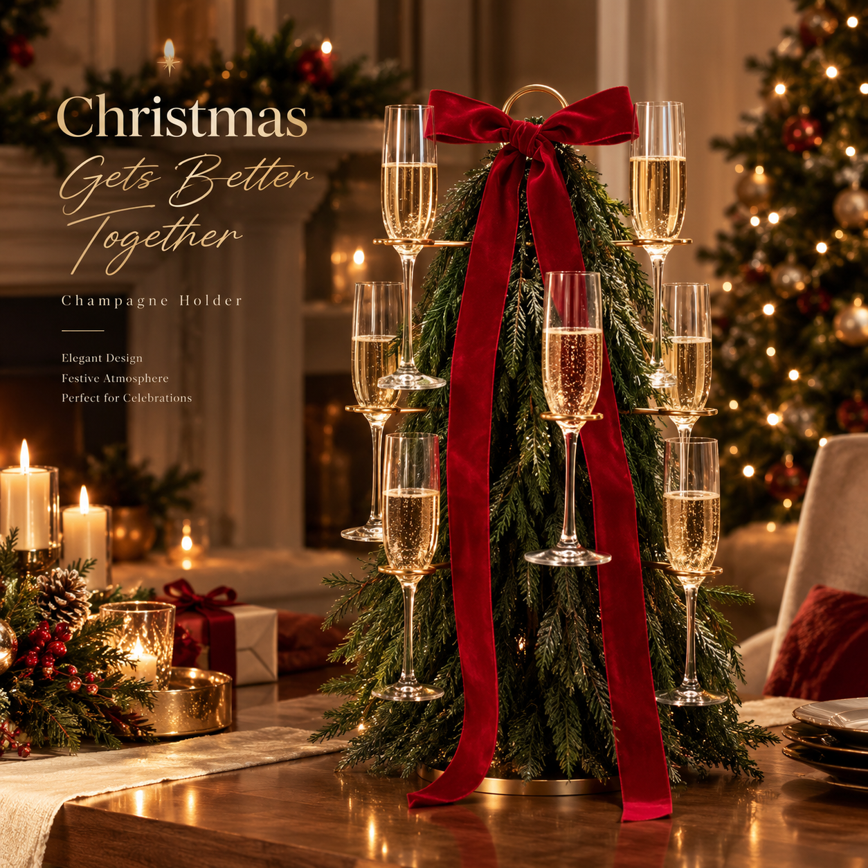 🎄Christmas Tree Champagne Glass Holder