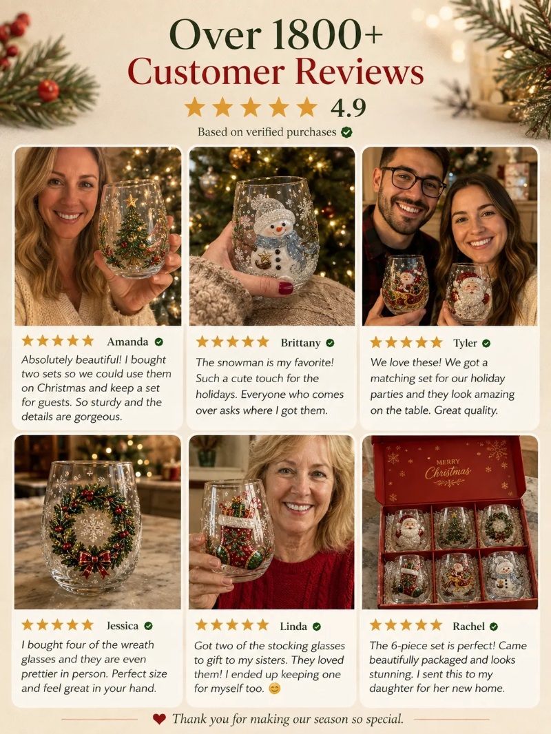 💥 Last Day 49% OFF – 🔥🎁Magical Christmas Glass Cup Gift Collection✨