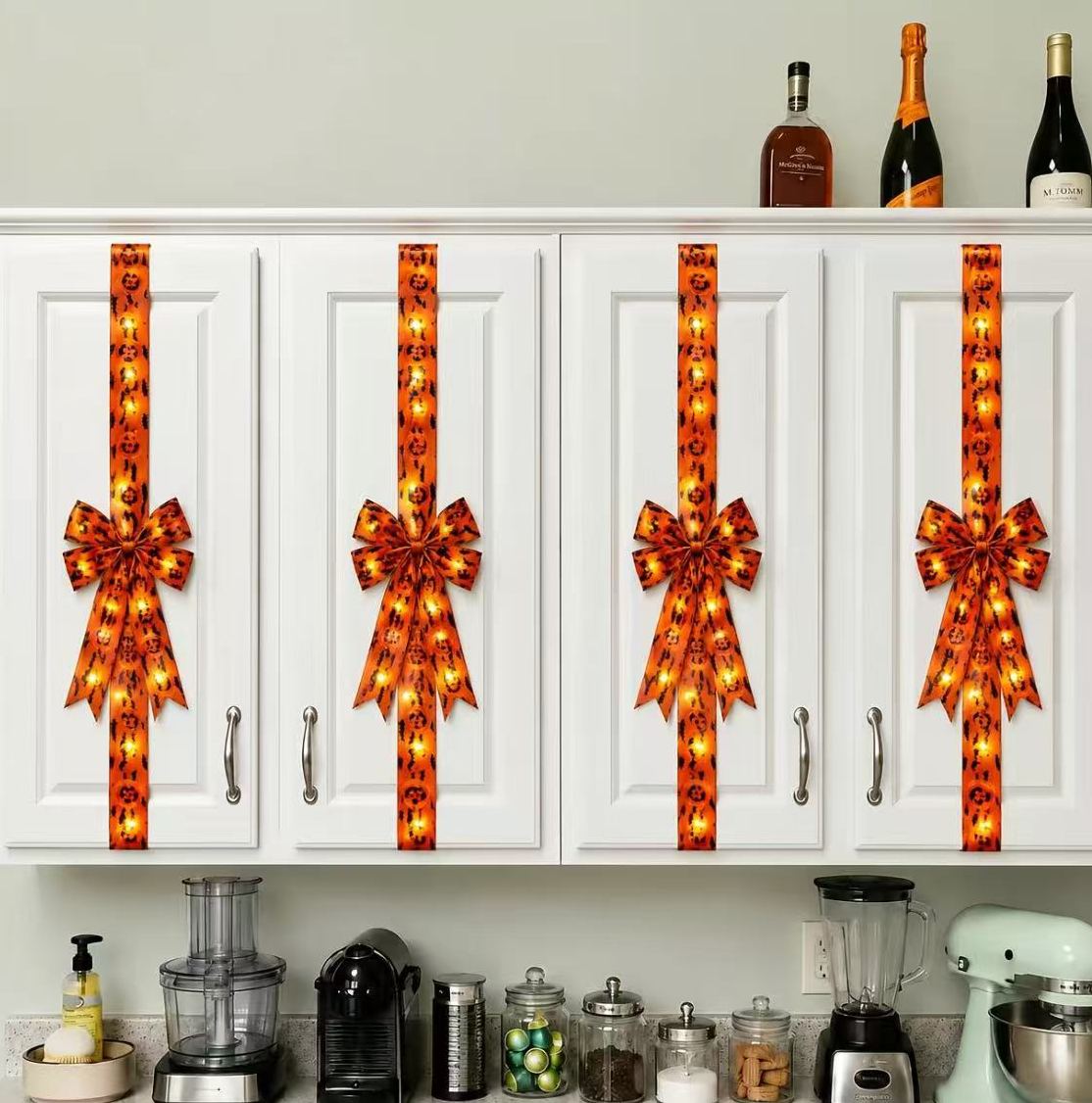 Light Up Halloween LED Bow Decoration