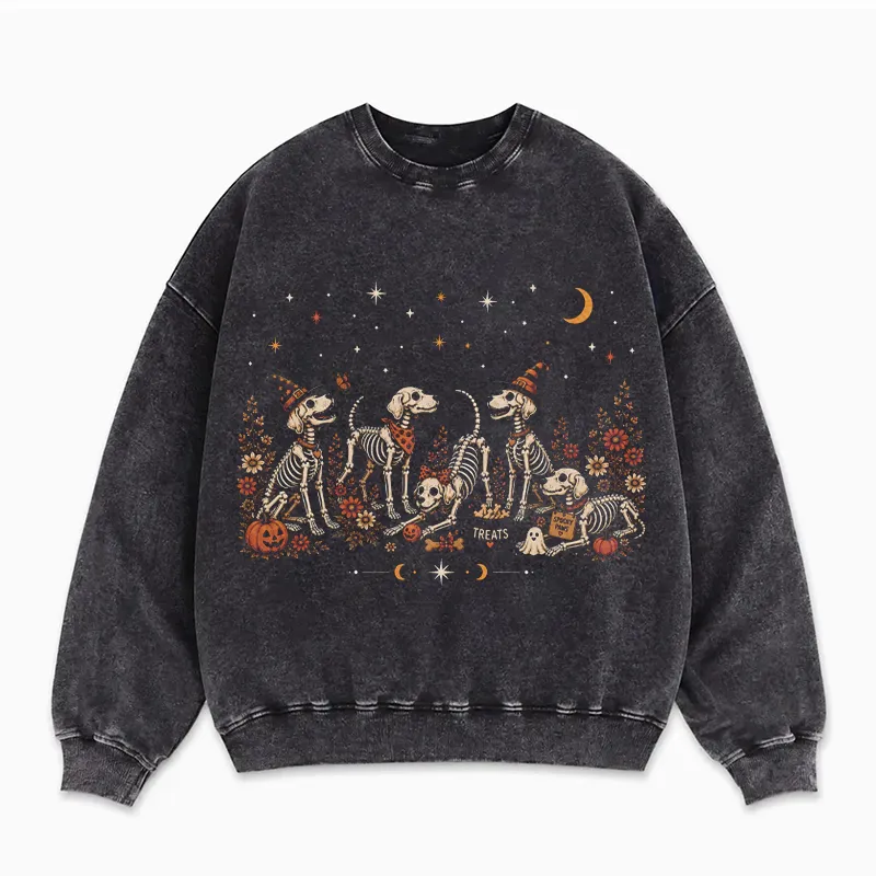 Skeleton Dog Halloween Sweatshirt