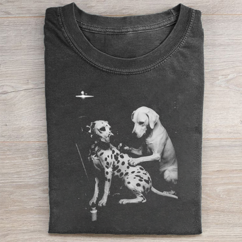 Retro Dalmatian Tattoo Artist Funny Meme T-shirt