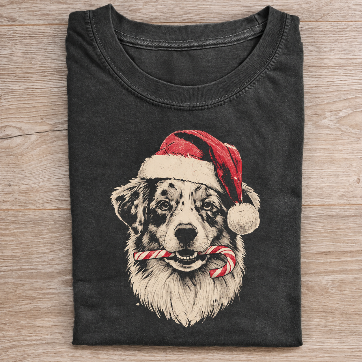 Christmas Australian Shepherd Candy Cane T-shirt