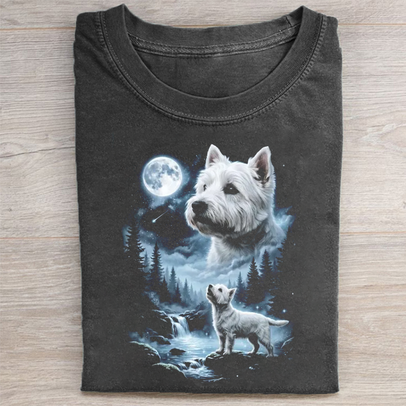 Westie Howling to the Moon T-shirt