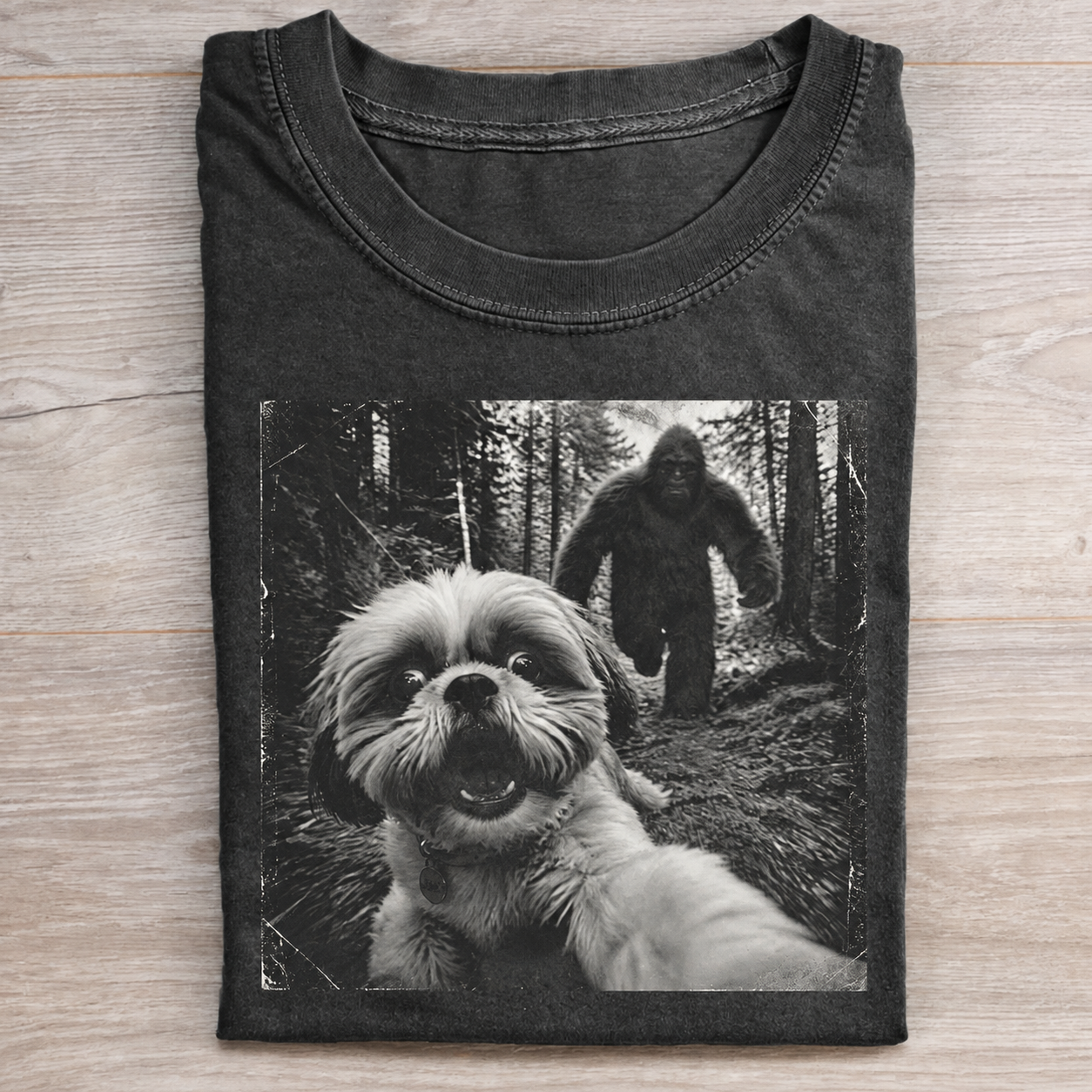 Funny Shih Tzu And Bigfoot T-shirt