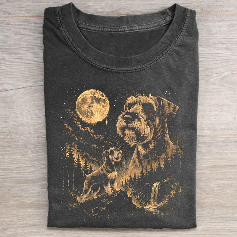 Moon Howl Of Schnauzer T-shirt