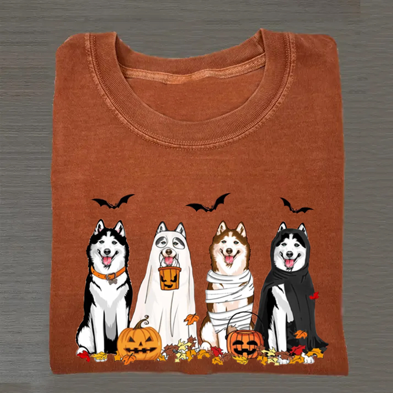 Husky Ghost Dogs Halloween T-shirt