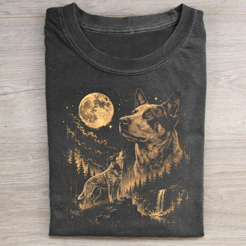 Moon Howl Of Australian Cattle Dog T-shirt