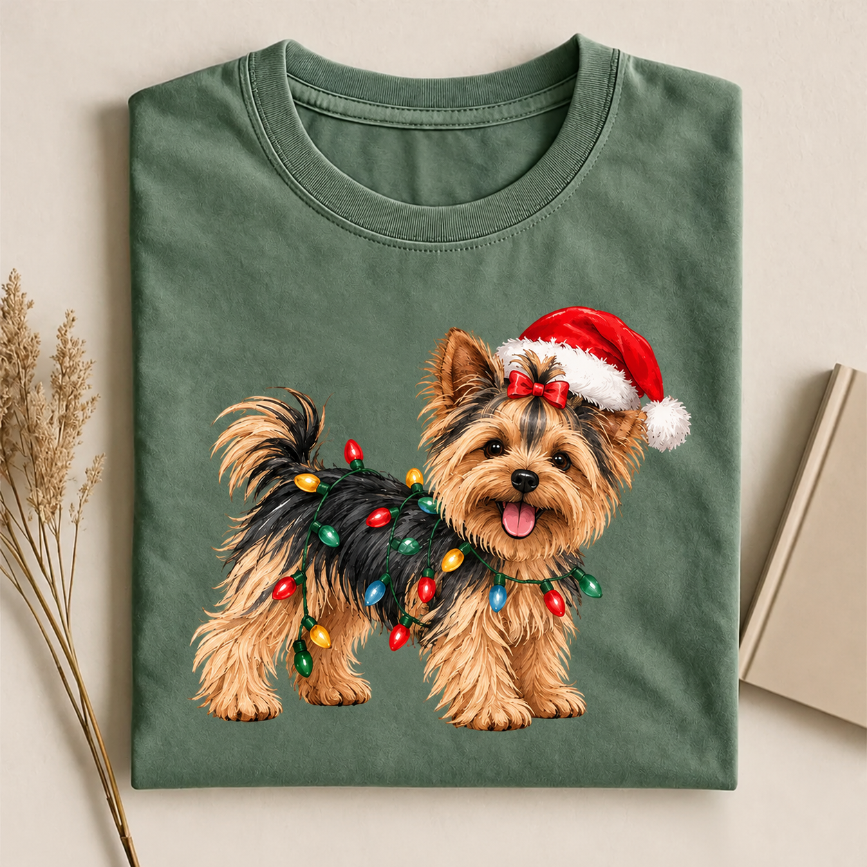 Christmas Yorkie Dog T-shirt