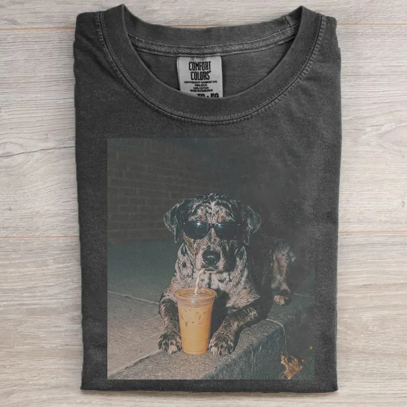 Catahoula Leopard Dog Iced Coffee T-shirt
