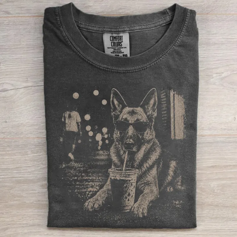 Cool German Shepherd Iced Coffee T-shirt