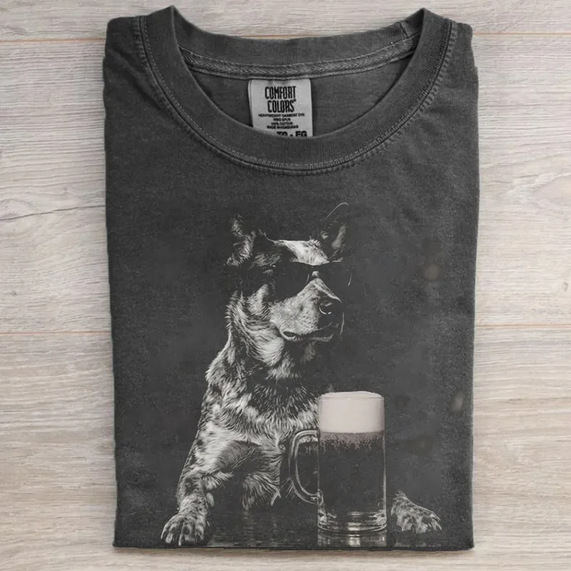 Australian Cattle Dog Drinking Beer T-shirt