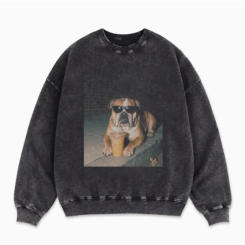 English Bulldog Dog Iced Coffee Sweatshirt
