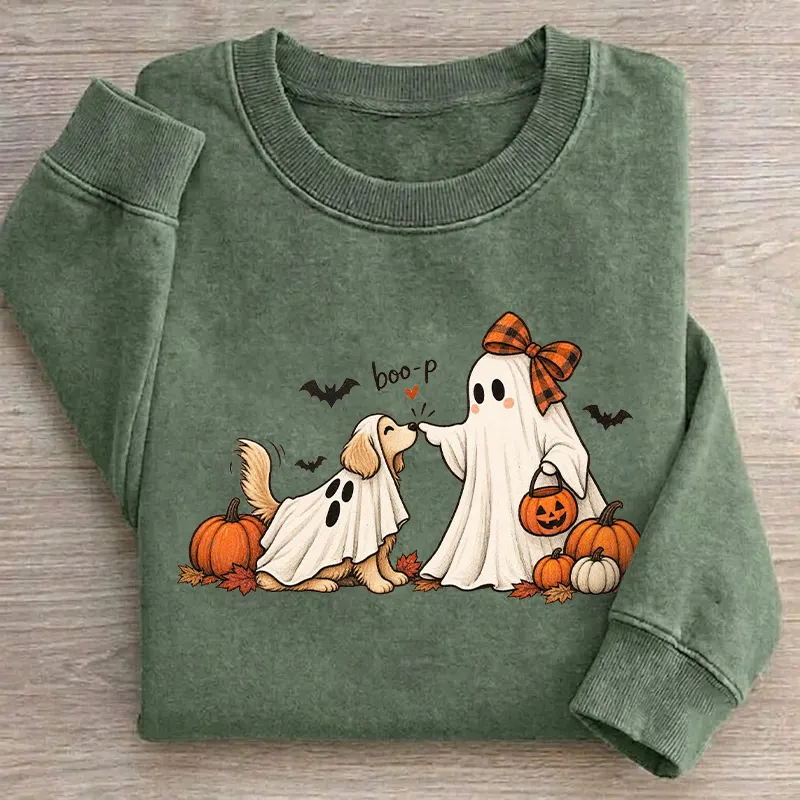 Boo-P Ghost Dog Halloween Sweatshirt