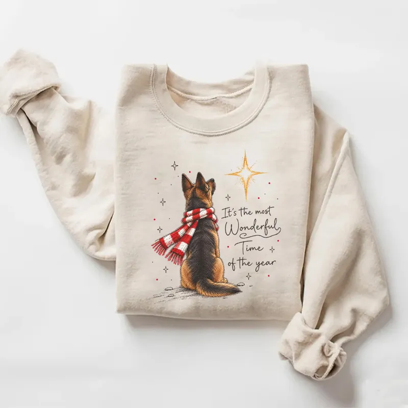 German Shepherd Wonderful Time Christmas Sweatshirt