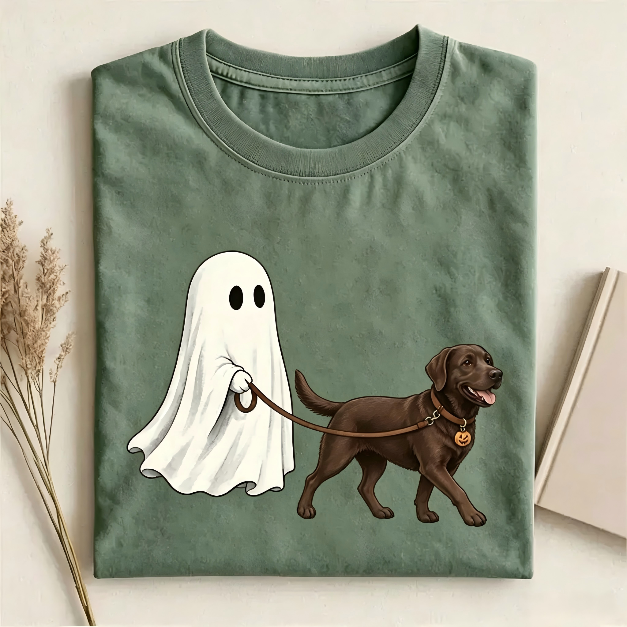 Ghost Walking Chocolate Labrador Retriever T‑shirt