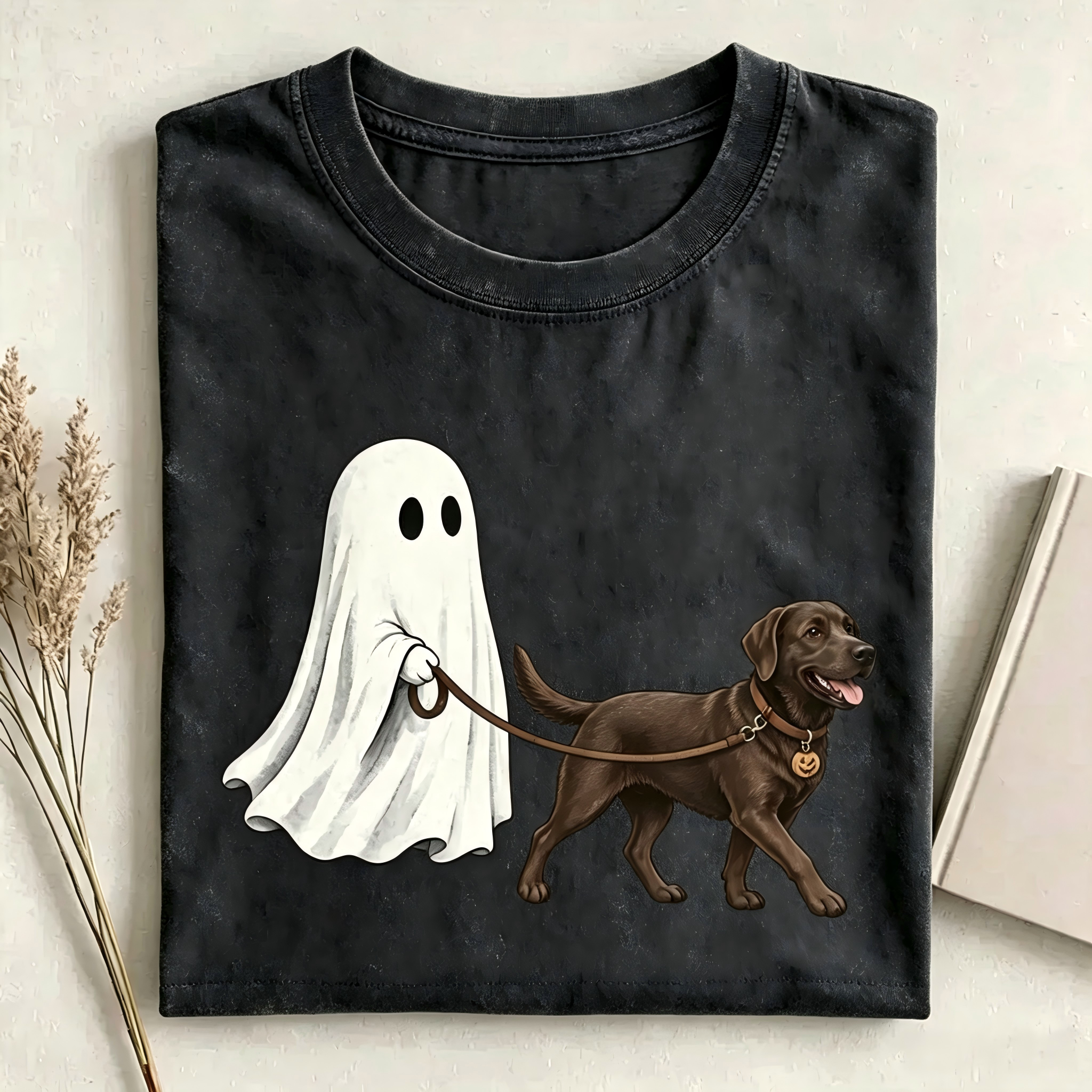 Ghost Walking Chocolate Labrador Retriever T‑shirt