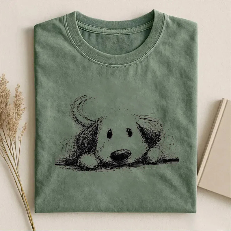 Vintage Cute Sketch Dog T-shirt