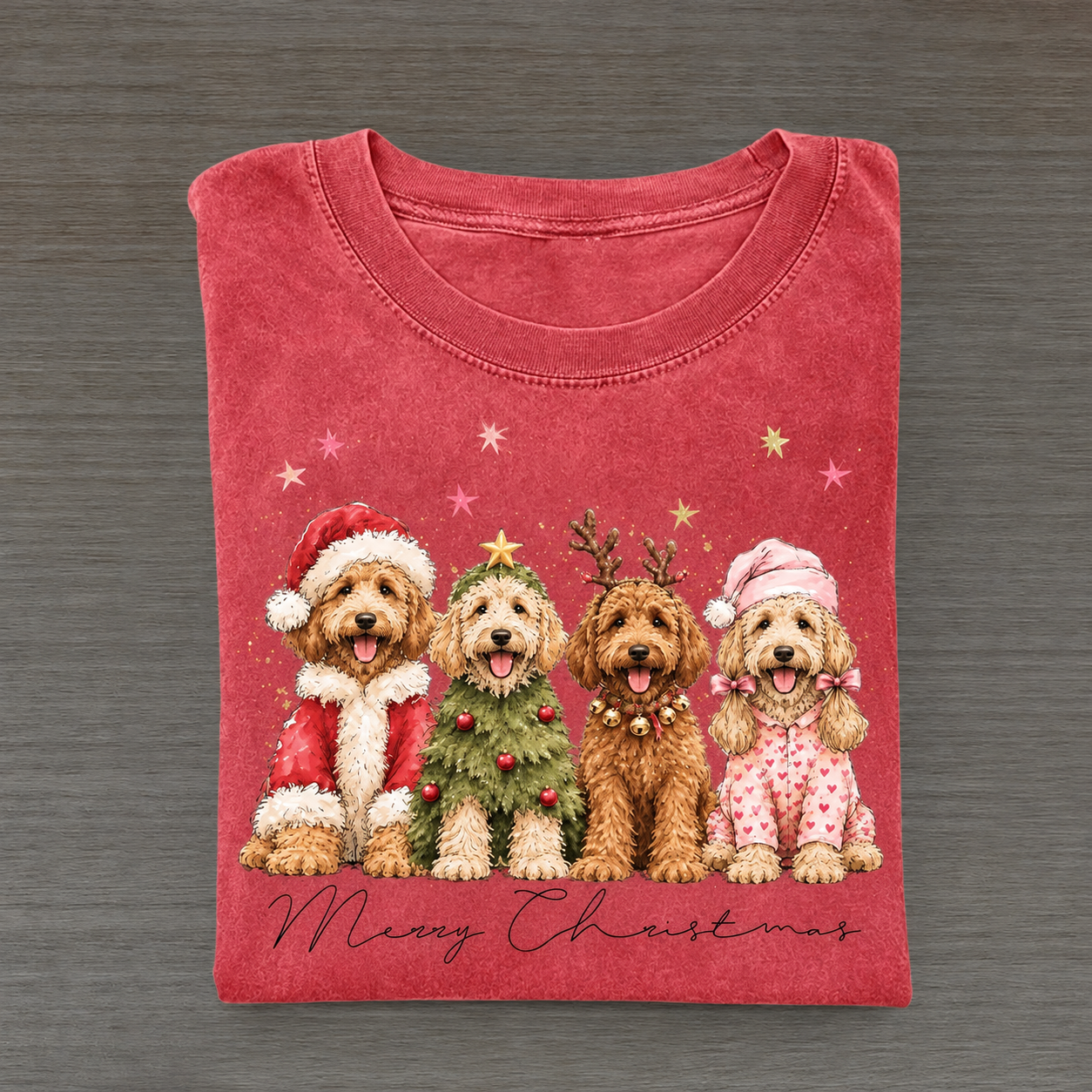 Merry Christmas Goldendoodle Dog T-shirt