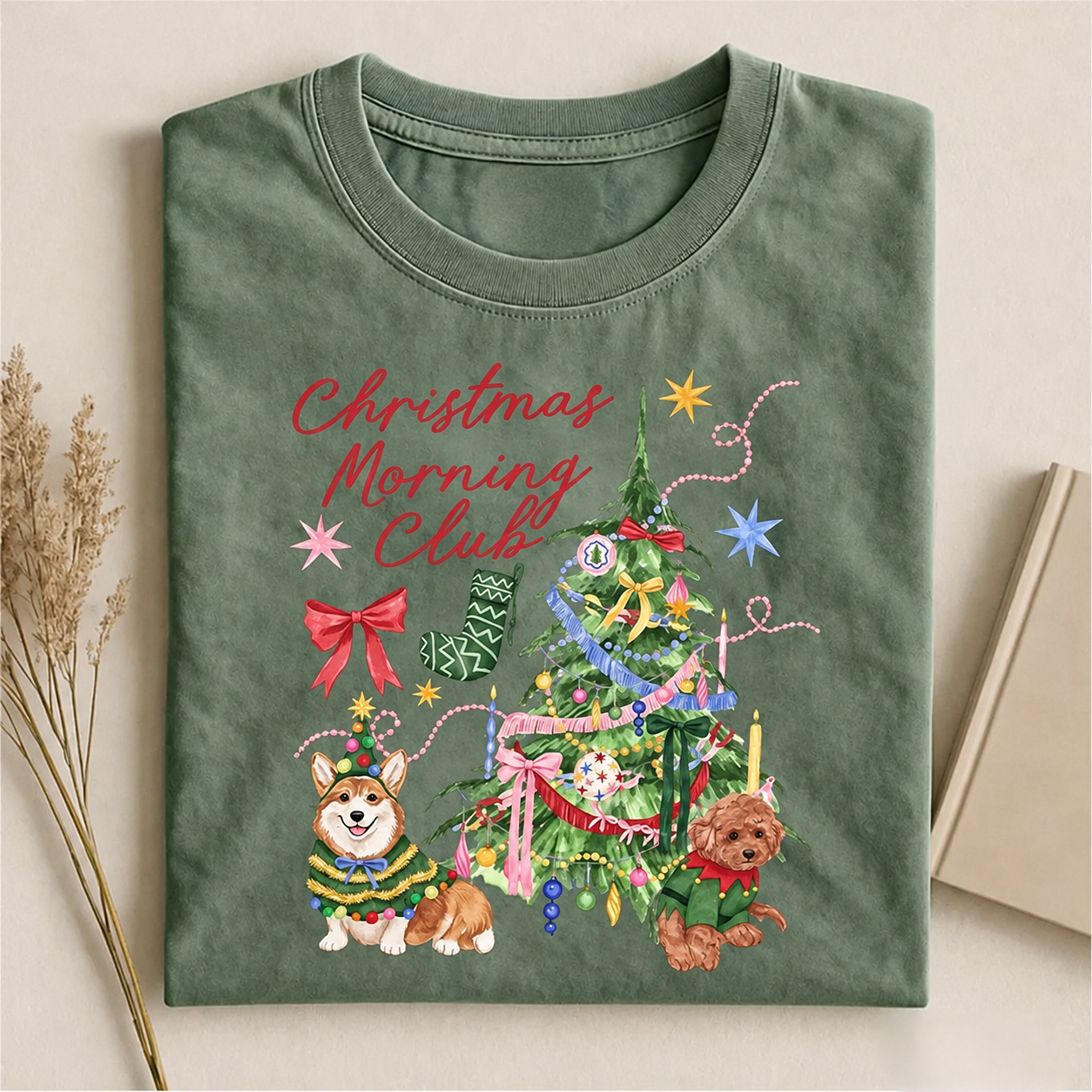 Christmas Morning Club Dog T-shirt
