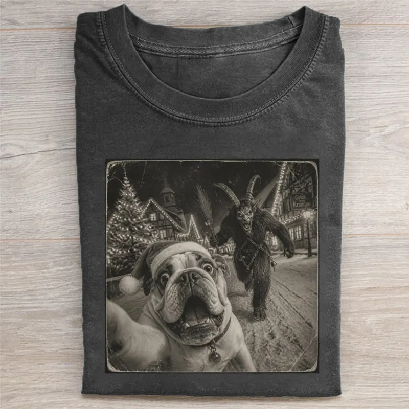Christmas Bulldog T-shirt
