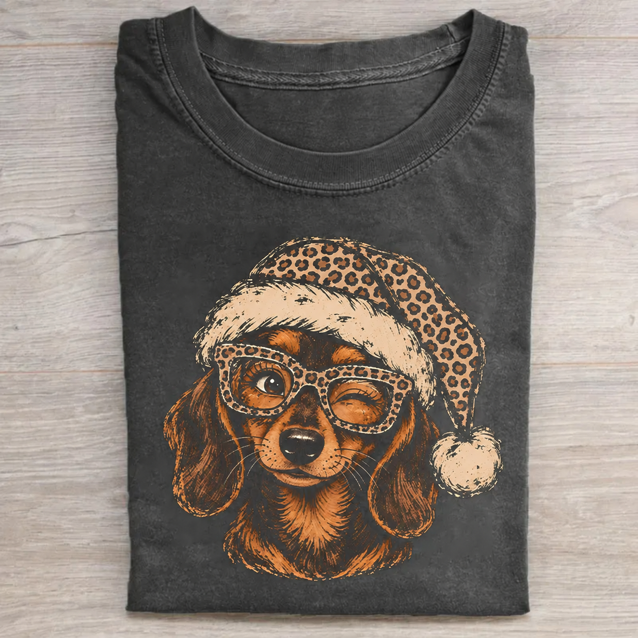 Christmas Leopard Dachshund T-shirt