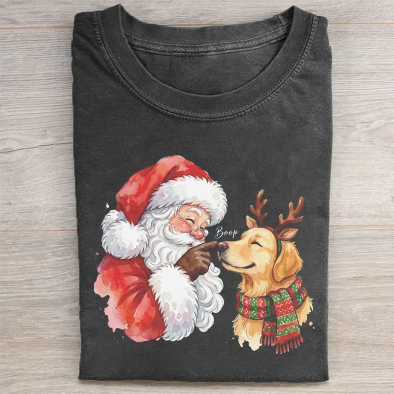 Santa Boop Golden Retriever Christmas T-shirt