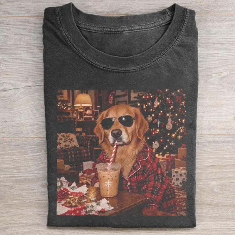 Golden Retriever Iced Coffee T-shirt