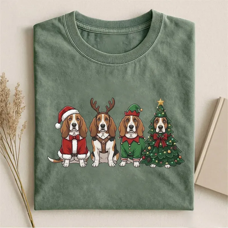 Basset Hound Christmas T-shirt