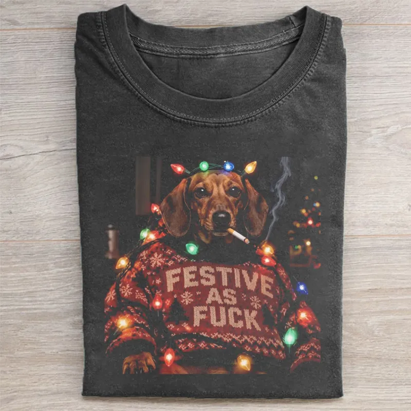 Funny Christmas Dachshund T-shirt