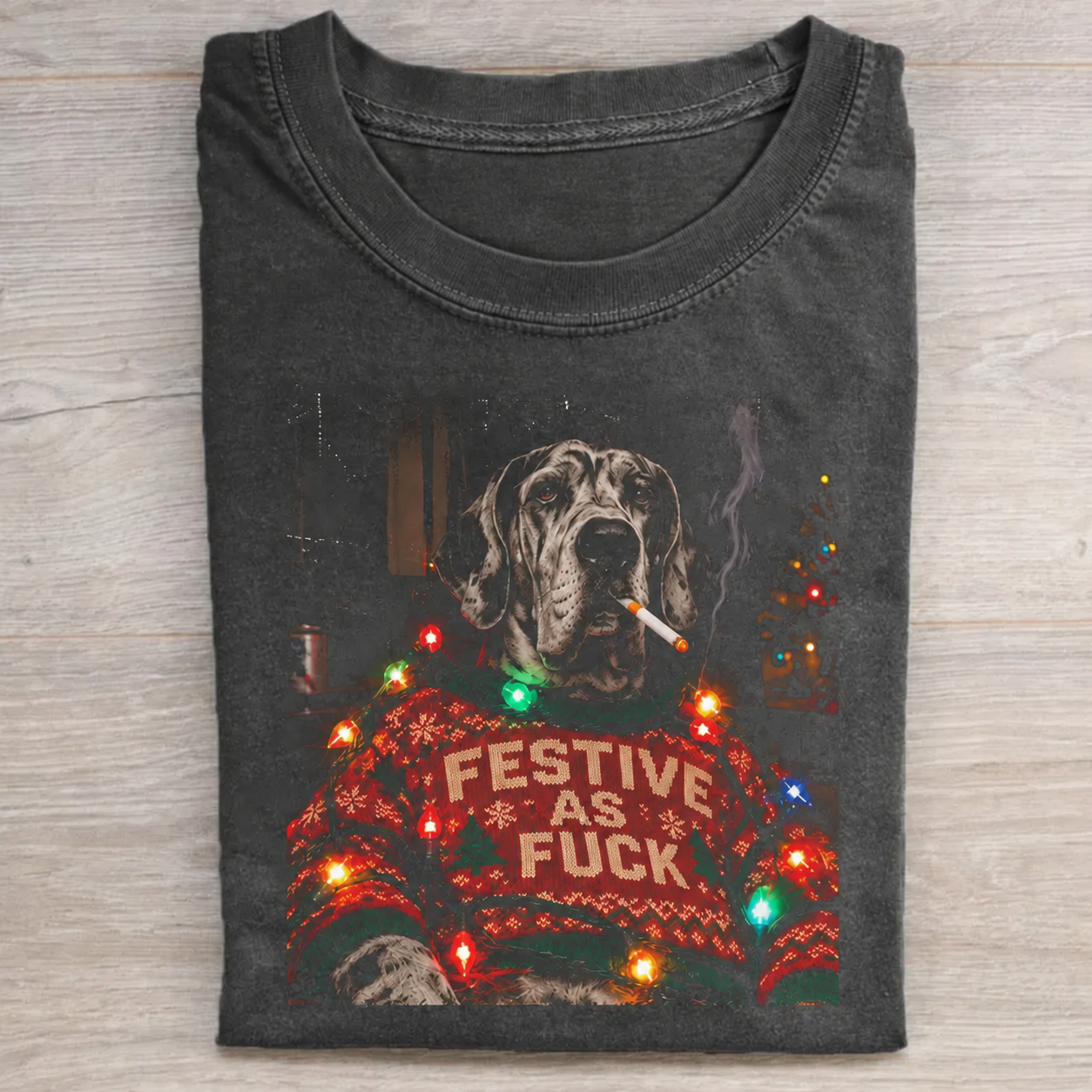 Festive Great Dane Dog T-shirt